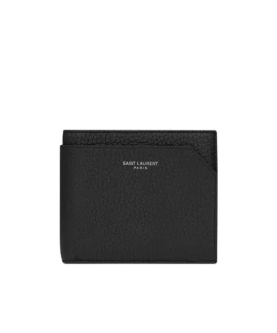 Saint Laurent Paris East/west Wallet With Coin Purse In Grained Leather