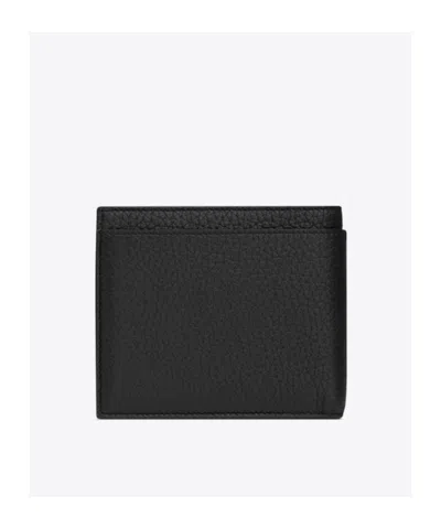 Saint Laurent Paris East/west Wallet With Coin Purse In Grained Leather