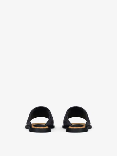 Givenchy Black Leather 4g Liquid Slippers