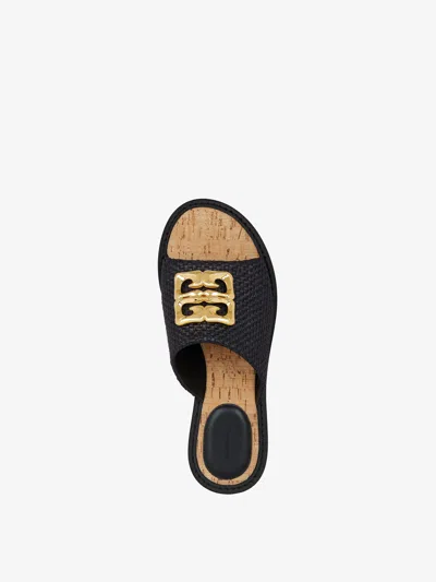 Givenchy Black Leather 4g Liquid Slippers