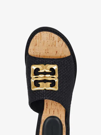 Givenchy Black Leather 4g Liquid Slippers