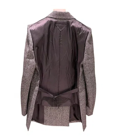 Prada Double-breasted Casual Jacket In Black