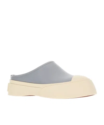 Marni Blue Leather Pablo Sabot Slippers In 00n34 Dolphin