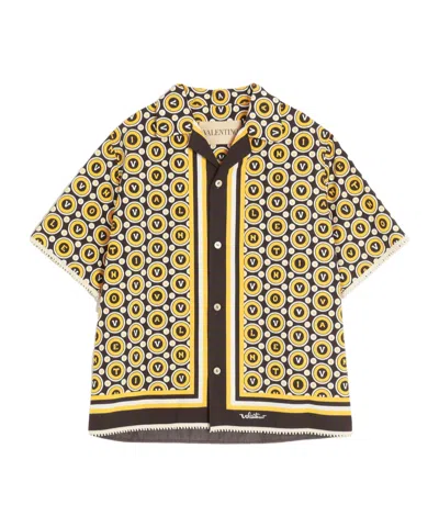 Valentino Bowling Shirt With Bulles Royales Print In Multi