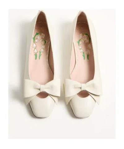 Valentino Leather Ballerinas Featuring Bow Detail