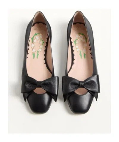 Valentino Bowow Ballerina Flats In Black