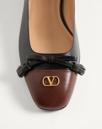 Valentino Garavani Valet Du Roi Leather Ballets In Black