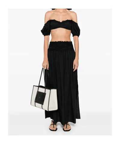 Ermanno Scervino Lace Detail Cropped Cotton Top In Black