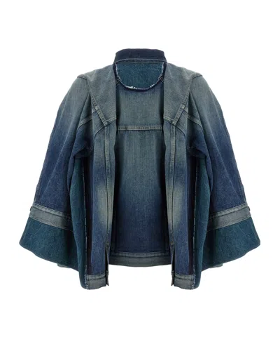 Junya Watanabe Double-layer Faded Denim Jacket With Chest Pockets