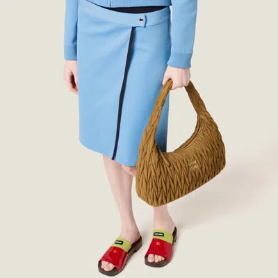 Miu Miu Light Blue Skirt In Technical Yarn Women