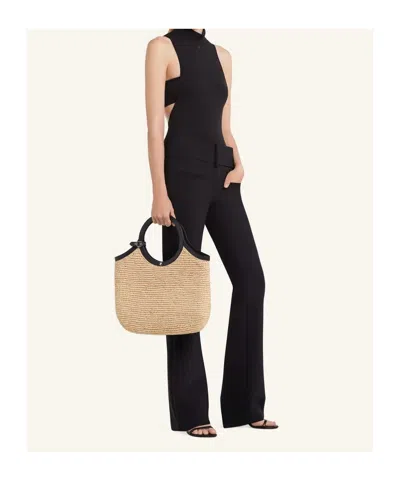 Courrèges Raphia Tote Bag With Circular Top Handles
