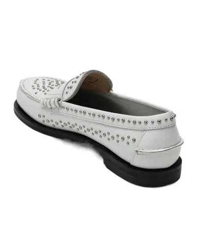 Sebago Classic Dan Loafer White With Studs In Animal Print
