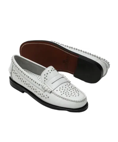 Sebago Classic Dan Loafer White With Studs In Animal Print
