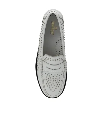 Sebago Classic Dan Loafer White With Studs In Animal Print