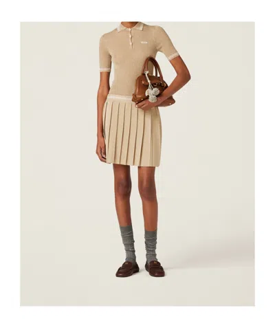Miu Miu Metallic Pleated Mini Skirt