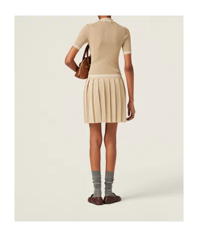 Miu Miu Metallic Pleated Mini Skirt