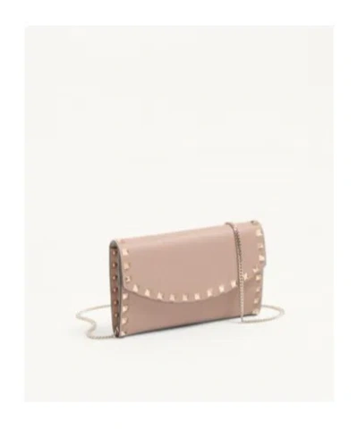 Valentino Garavani Chain Wallet Featuring Studded Design In Pink