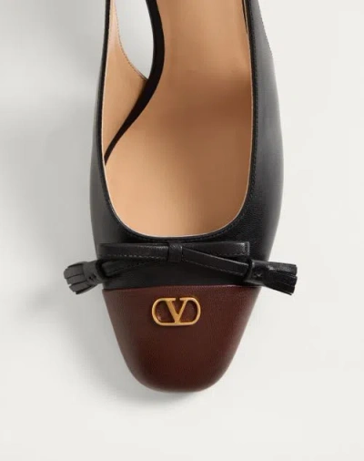 Valentino Leather Vlogo Signature Pumps With Block Heel In Black