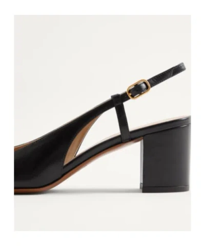 Valentino Leather Vlogo Signature Pumps With Block Heel In Black