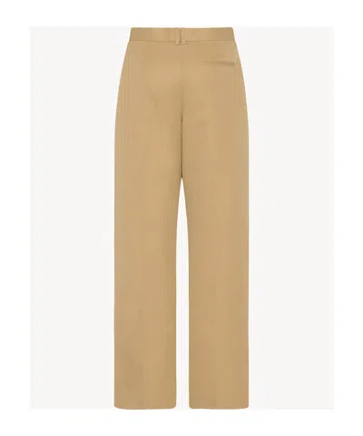 The Row Alfidis Pleated Brushed Cotton And Cashmere-blend Twill Wide-leg Pants In Brown