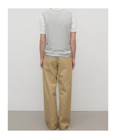 The Row Alfidis Pleated Brushed Cotton And Cashmere-blend Twill Wide-leg Pants In Brown