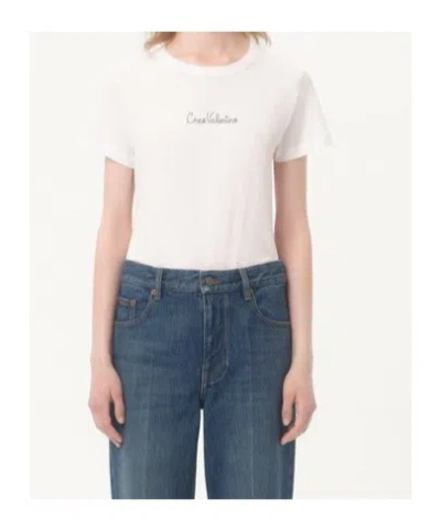 Valentino White Cotton T-shirt In White
