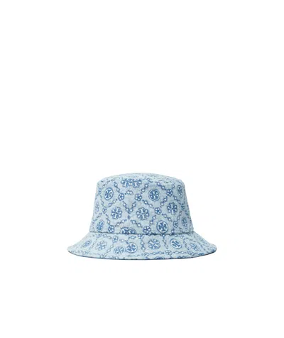 Tory Burch T Monogram Denim Bucket Hat In Blue
