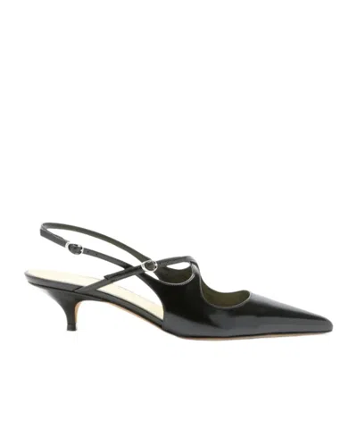 Proenza Schouler Slash Crossover Slingback Leather Pumps In Black