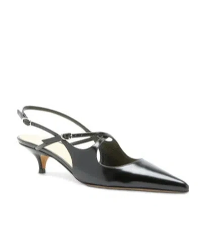 Proenza Schouler Slash Crossover Slingback Leather Pumps In Black