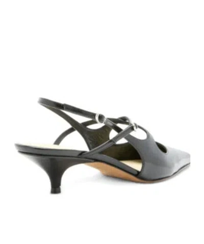 Proenza Schouler Slash Crossover Slingback Leather Pumps In Black