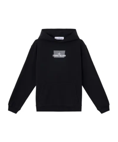 Stone Island Oversized Fit Hooded Sweatshirt With 'grid Print Two' Motif