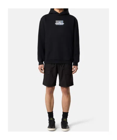 Stone Island Oversized Fit Hooded Sweatshirt With 'grid Print Two' Motif