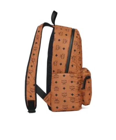 Mcm Stark Packable Backpack In Monogram Nylon In Cognac