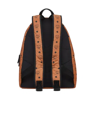 Mcm Stark Packable Backpack In Monogram Nylon In Cognac