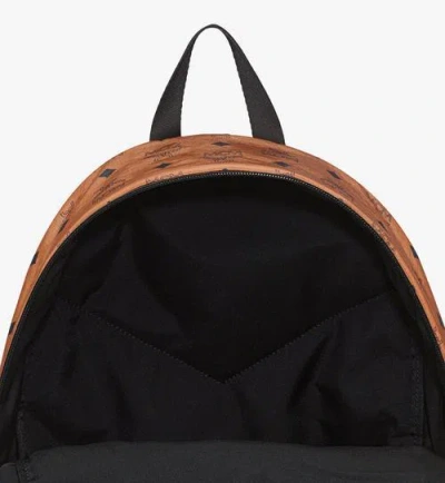 Mcm Stark Packable Backpack In Monogram Nylon In Cognac