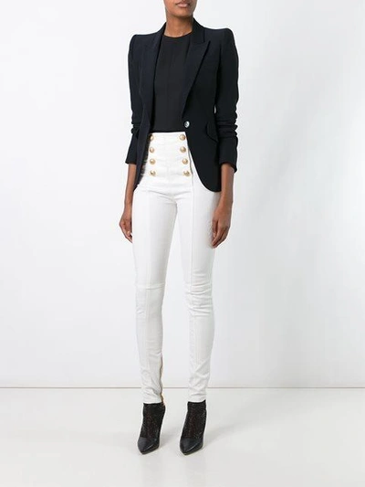 Shop Balmain Front Button Trousers