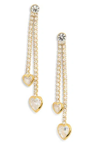 Eye Candy Los Angeles Kiara Cubic Zirconia Heart Linear Drop Earrings