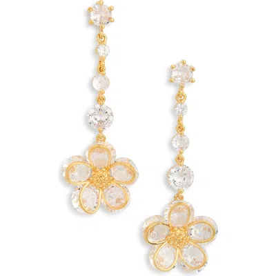 Eye Candy Los Angeles Lara Cubic Zirconia Flower Linear Drop Earrings
