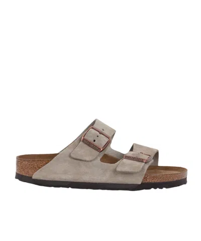 Birkenstock Arizona Sandal With Adjustable Straps In Suede Sand In Brown