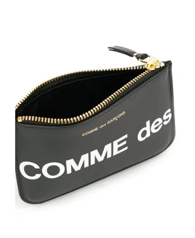 Comme Des Garçons Wallet Logo Print Wallet In Black
