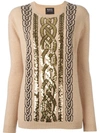 Markus Lupfer Sequined Cable Jumper - Neutrals In Nude & Neutrals