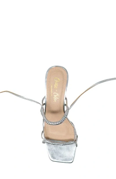 Chase & Chloe Chase And Chloe Block Heel Ankle Tie Sandal In Multi