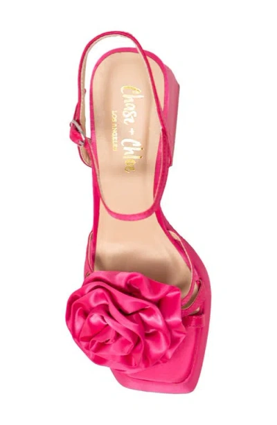 Chase & Chloe Chase And Chloe Danielle Rosette Platform Sandal