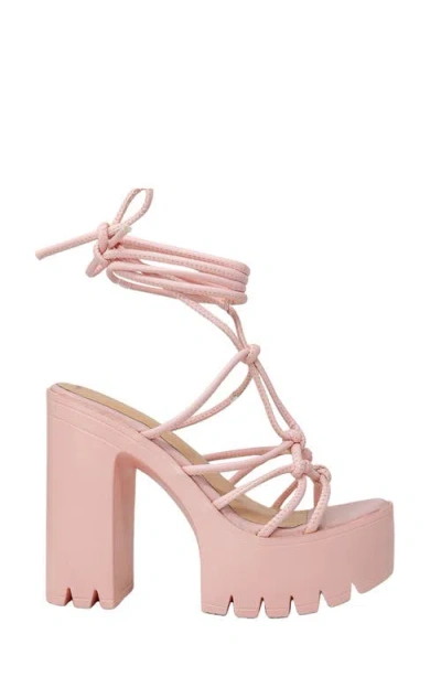 Chase & Chloe Chase And Chloe Knotted Ankle Wrap Platform Sandal