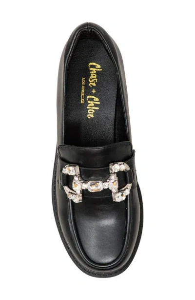 Chase & Chloe Chase And Chloe Rhinestone Bit Platform Loafer