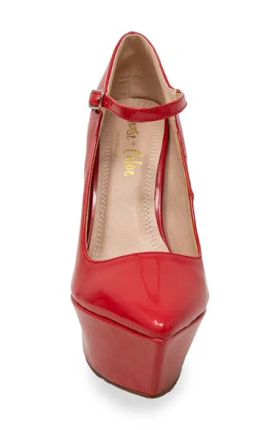Chase & Chloe Chase And Chloe Pointy Toe Platform Pump In Red