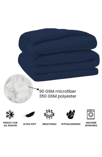 Luxury Home Solid Navy Microfiber Comforter