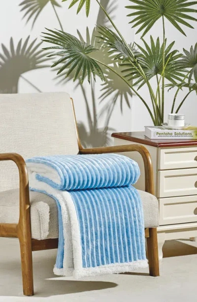 Luxury Home Corduroy Faux Shearling Throw Blanket