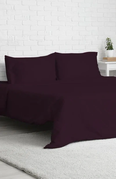 Luxury Home Solid Royal Purple Microfiber Duvet Cover Set