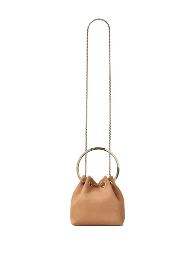 Jimmy Choo Bon Bon Mini Bucket Bag In Brown